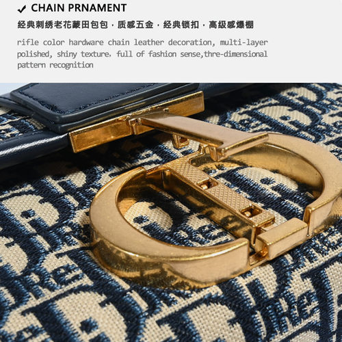 刺绣老花蒙田盒子包包2026新款宽肩带休闲小方包百搭单肩斜挎包女 - 图0