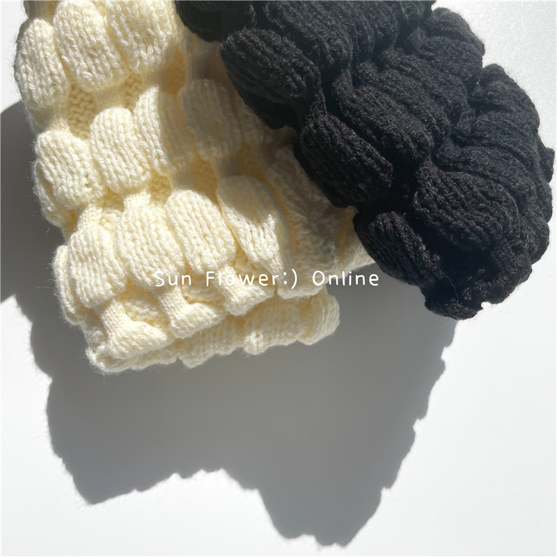 软榻设计秋冬凹造型针织帽子女时尚百搭堆堆帽22韩国包头帽毛线帽 - 图1