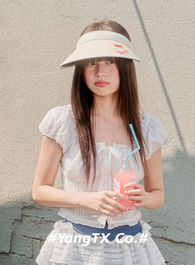 杨同学~黑胶空顶帽防紫外线女