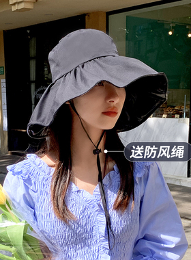 【杨同学】黑胶防紫外线渔夫帽子