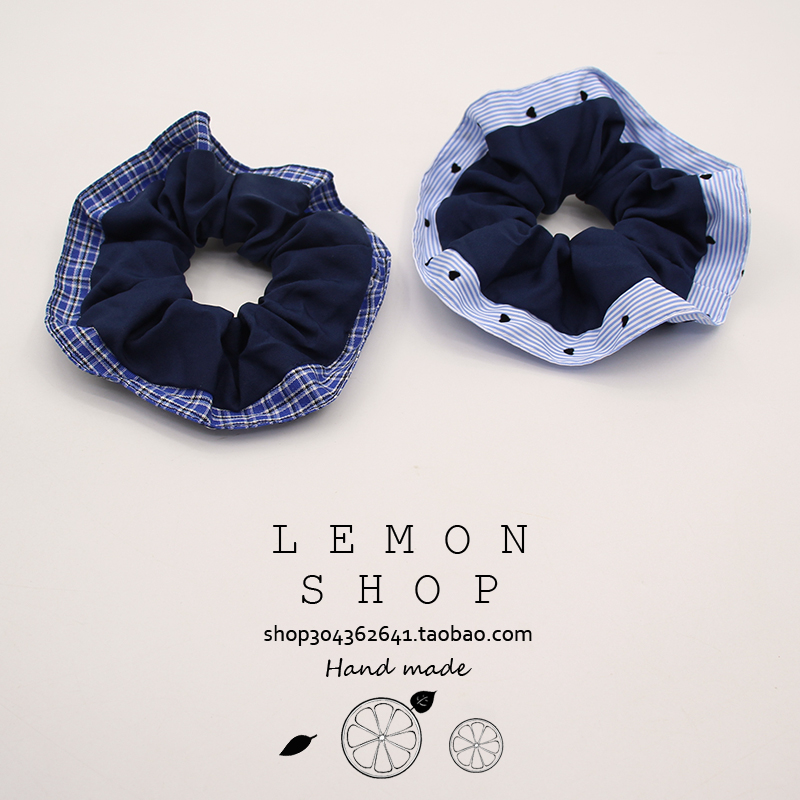 韩版新款ins条纹大肠发圈布艺头绳发绳马尾丸子头学生高级感头饰 - 图0