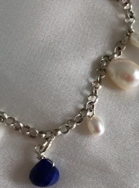 纯银手链玉石度假风手串叠戴朱砂