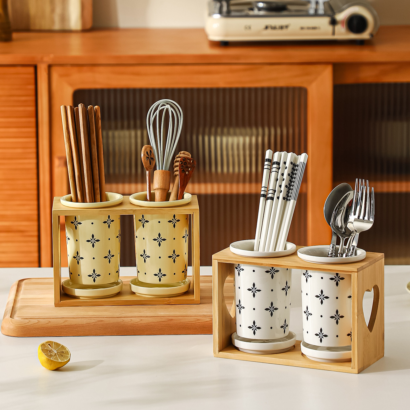 Internet celebrity chopstick cage, beautiful chopstick barrel ceramic household kitchen chopstick barrel special chopsticks knife and fork storage rack