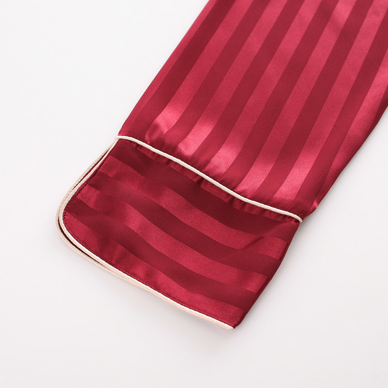 优慕尔情侣春秋季冰丝红色男睡衣 优慕尔睡衣/家居服套装