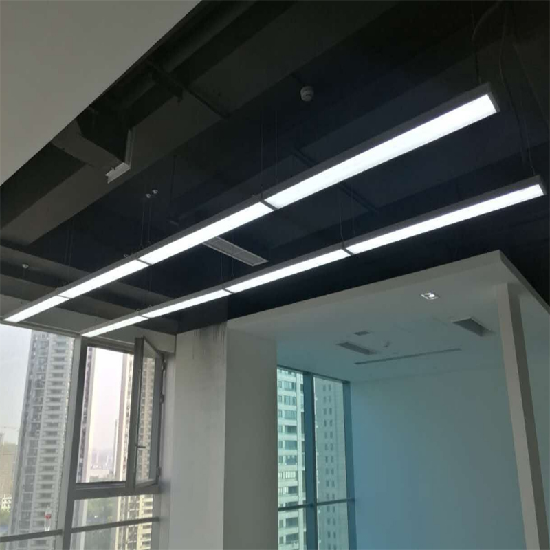 霍利现代简约拼接办公室铝材长条灯条形直角吊灯格栅方通led灯 - 图1