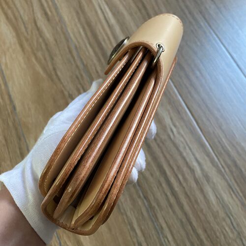 优革佳品手工制作rm风格意大利植鞣革牛皮长财布 装饰扣钱夹钱包 - 图1