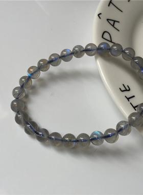 非凡配饰原矿灰月光石手链蓝月光
