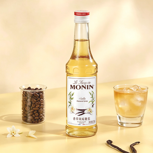 莫林MONIN 香草风味糖浆玻璃瓶装250ml奶茶原料调酒调味糖浆咖啡 - 图2