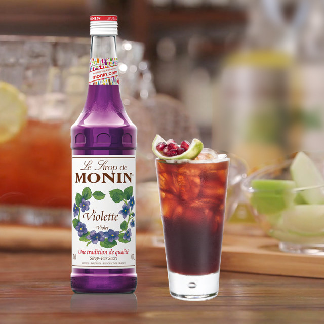 Maureen violet glass bottled coffee juice drink