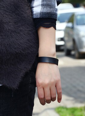 韩版皮革手链女男简约百搭彩色学生手链情侣配饰可调节手环Diy