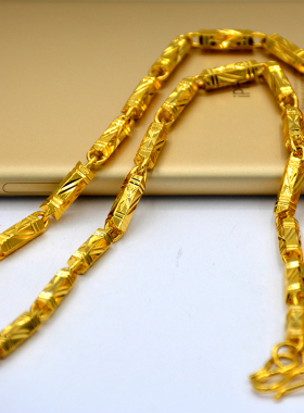 越南沙金项链男24k欧币黄金色