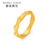 Honey Gold Jewelry Gold Ring Pure Gold Ancient Method Collection Series Star Flower in the Waves HGH1758