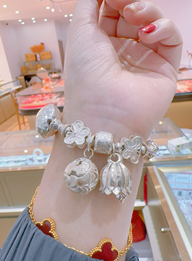 手工纯银手链 随形手串 兴亚福珠宝 银手链