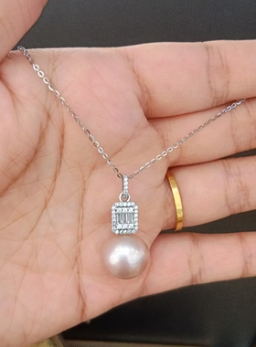 纯银淡水珍珠项链吊坠女款复古挂件