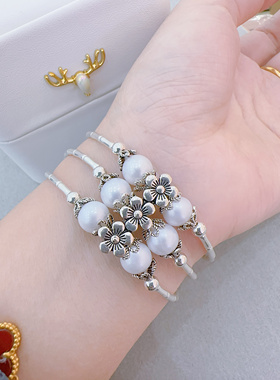 淡水珍珠手链 纯银手链 兴亚福珠宝 手工编织