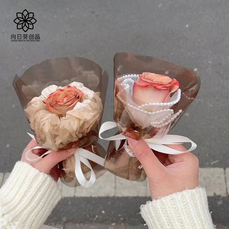母亲节迷你单支小花束包装纸手工自制diy材料包全套惊喜生日礼物-图2