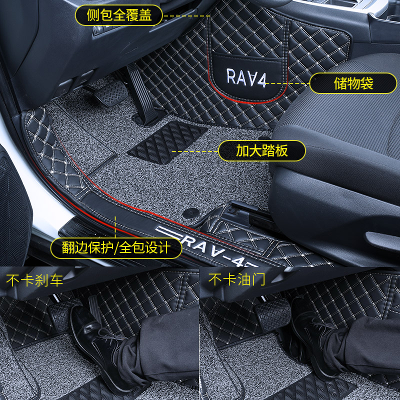 适用于2023款丰田荣放rav4脚垫全包围全新rv4汽车专用原厂丝圈-图1