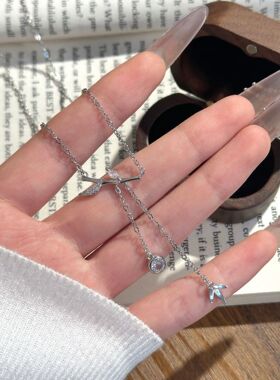 清冷竹叶流苏吊坠项链女新中式国潮锁骨链小众设计感简约高级颈链