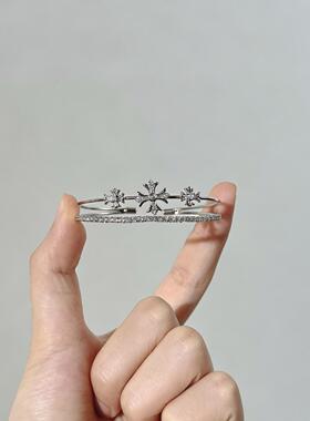 浪漫双层十字架手镯女小众设计感轻奢精致高级感ins百搭闪钻配饰