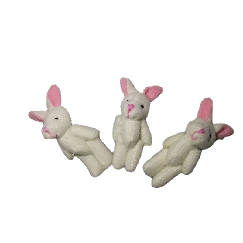 可爱小号迷你毛绒玩具关节裸兔子小白兔衣服裤子帽子装饰品配件 - 图3