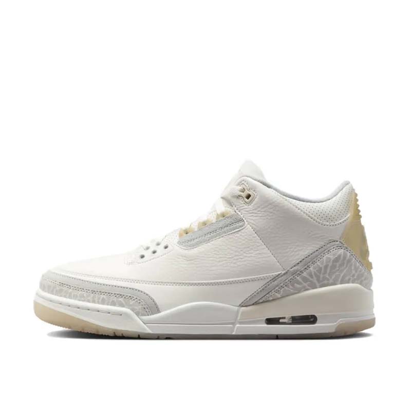 烽火 Air Jordan 3 AJ3 灰白象牙白 中帮复古篮球鞋 FJ9479-100 - 图3