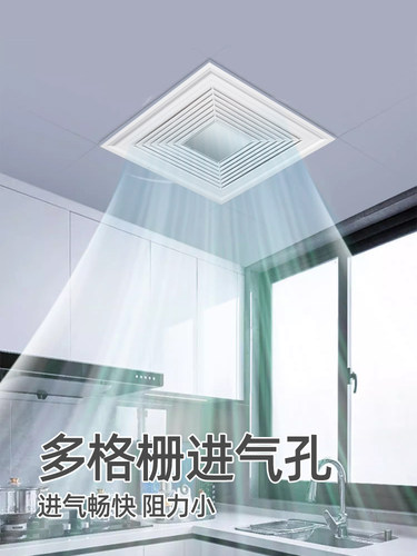 集成吊顶换气扇铝扣板厕所厨房天花板排气扇30X30大功率强劲静音-图1