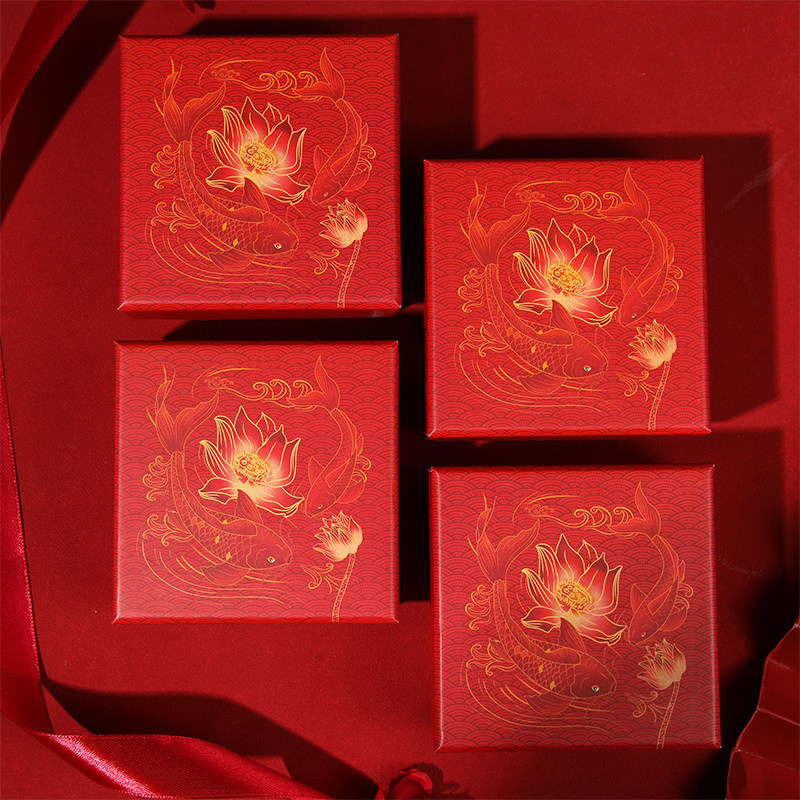 新年红色盒子中国风饰品盒国潮风礼盒项链盒珠宝手链手镯纸盒现货,淘宝优惠券,粉丝福利购,淘宝优惠卷
