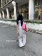 Retro ໂສ້ງຂາຍາວທີ່ມີເສັ້ນດ່າງສີຟ້າບາງໆແບບຢືດຢຸ່ນ