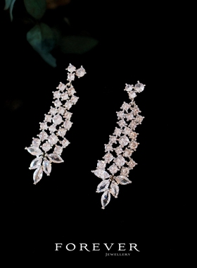 宝石珠宝镶嵌奢华长吊坠显瘦项链