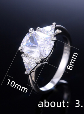 时尚风人工锆石新娘婚礼戒指