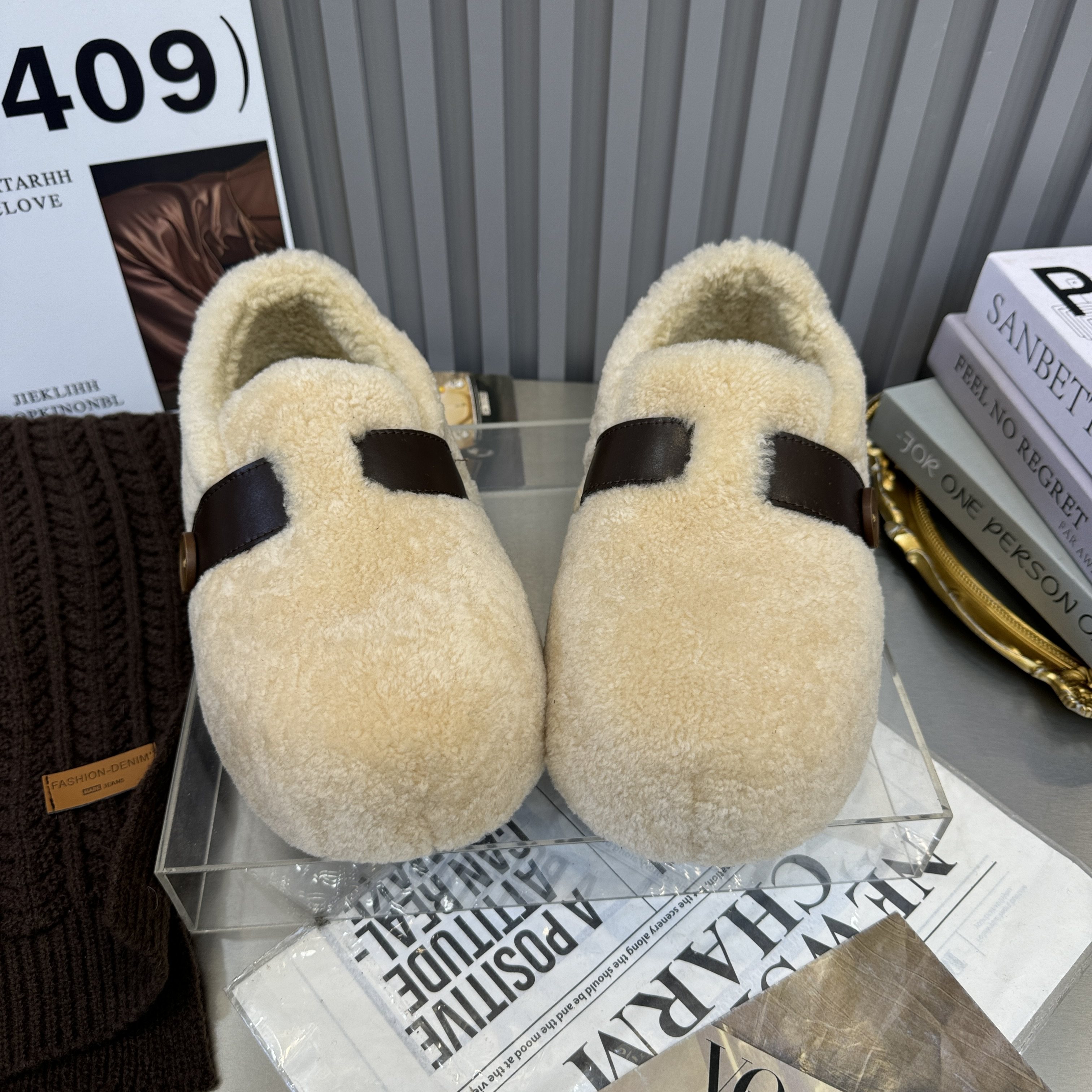 2025冬季新款磨砂真皮平底百搭羊羔毛毛鞋加绒保暖勃肯鞋休闲女鞋,淘宝优惠券,粉丝福利购,淘宝优惠卷