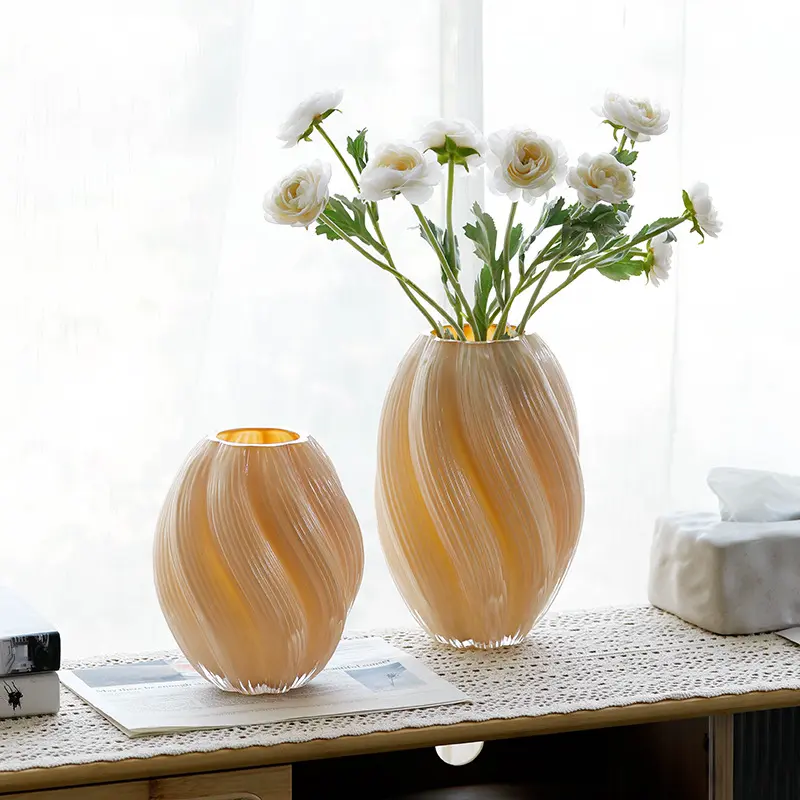 【麦芽糖造型】创意玻璃花瓶轻奢高级感水养鲜花干花客厅桌面摆件,淘宝优惠券,粉丝福利购,淘宝优惠卷