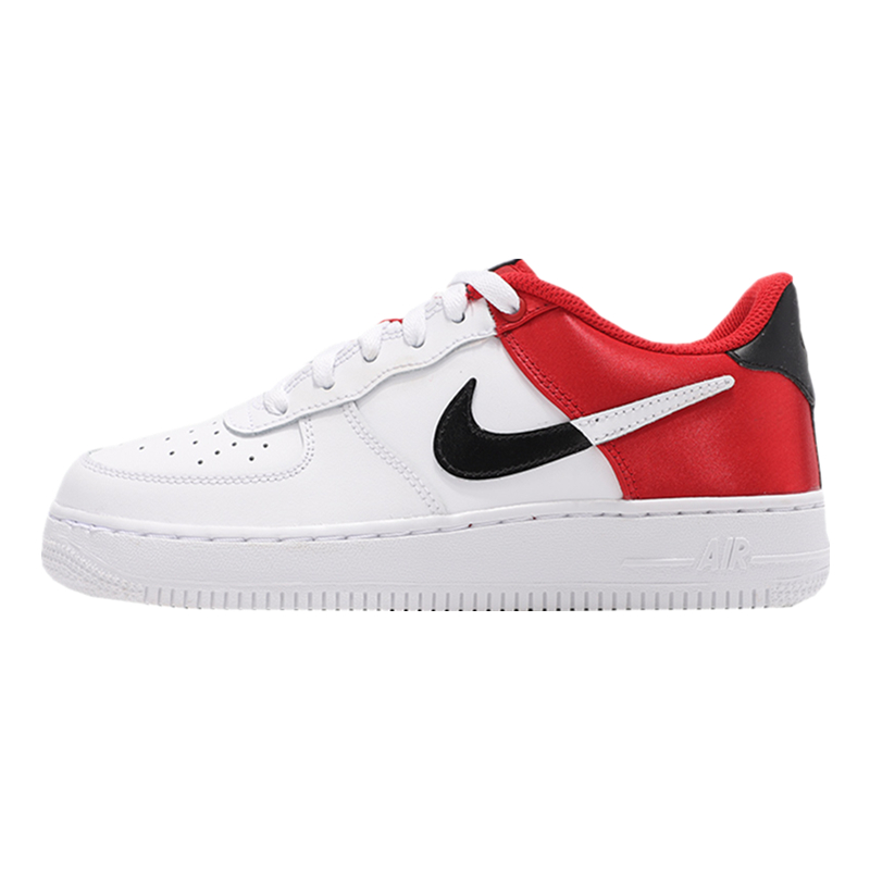 Nike/耐克 AIR FORCE1 AF1黑白红丝绸断钩板鞋女CK0502-600-100 - 图3