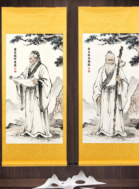 十大名医张仲景华佗孙思邈李时珍扁鹊画像中堂挂画中医养生壁画
