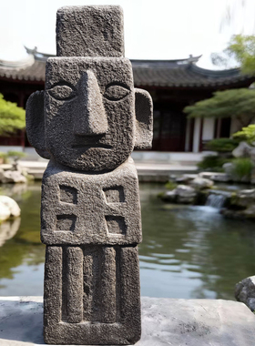 韩国传统远古石雕守护神摆件