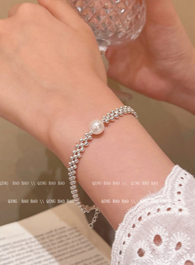 轻奢法式复古珍珠手链高级感2026爆款小众气质手环百搭简约手饰品