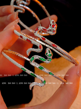 轻奢小众蛇形手镯女冷淡风时尚高级感百搭中性风ins个性手环手链