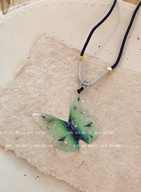 24年新款新中式蝴蝶吊坠项链女时尚气质百搭高级感小众锁骨链项饰