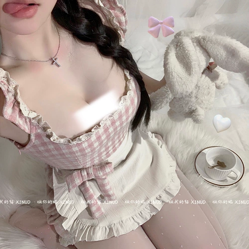 Розовый милый сексуальный комплект, японская мини-юбка, косплей