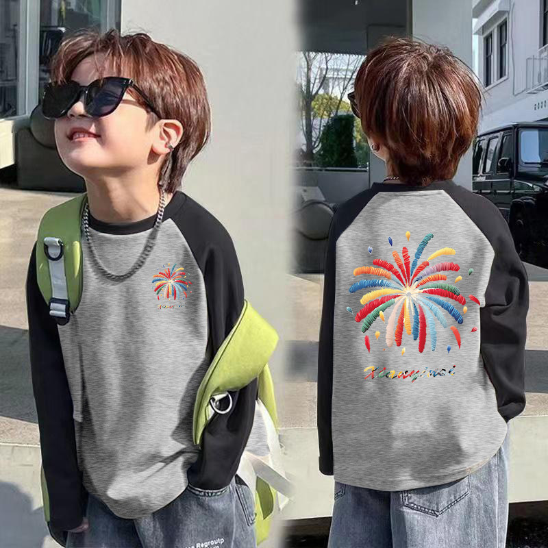 男童t恤长袖2025新款男孩内搭卡通体恤儿童秋装纯棉打底衫春秋款,淘宝优惠券,粉丝福利购,淘宝优惠卷