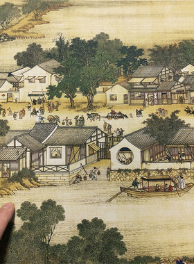 清院本清明上河图 十大名画国画艺术微喷复制装饰画宣纸临摹范本