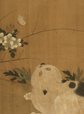宋徽宗赵佶 耄耋图 猫蝶图古代名人工笔花鸟走兽画高清微喷装饰画