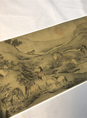 宋高宗楷书 马和之画鲁颂三篇图 名家书法字帖微喷复制人物画国画