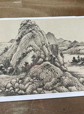 清王翚临黄公望富春山居图水墨山水画国画高清微喷复制装饰画装裱
