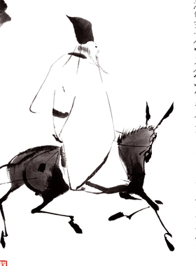 徐渭 驴背吟诗 古代名画国画挂画真迹艺术微喷复制客厅装饰画临摹