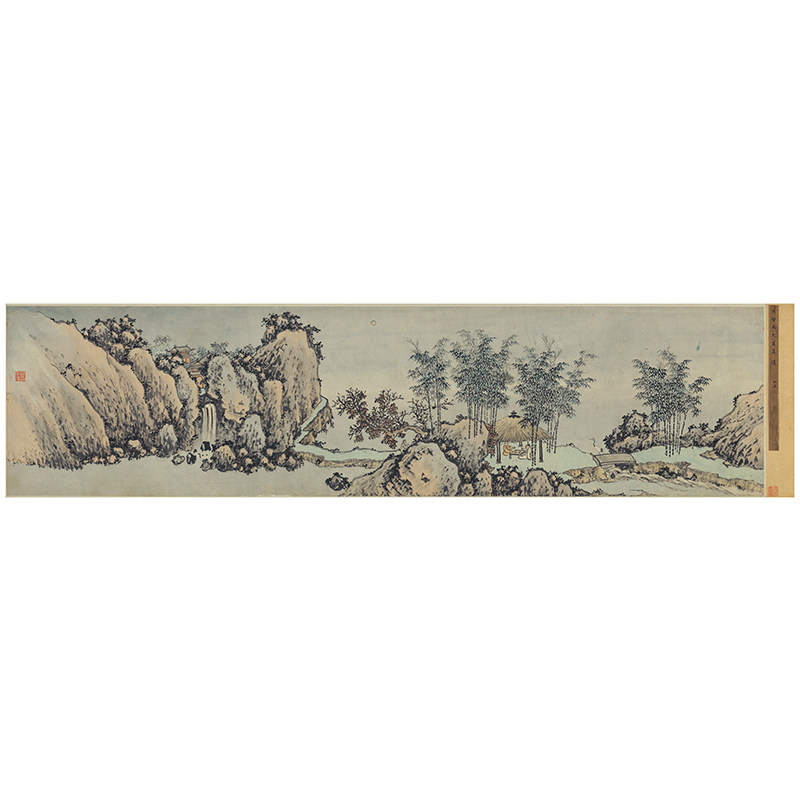 沈周 中秋赏月图 古代名家山水画人物国画真迹微喷复制装饰画临摹
