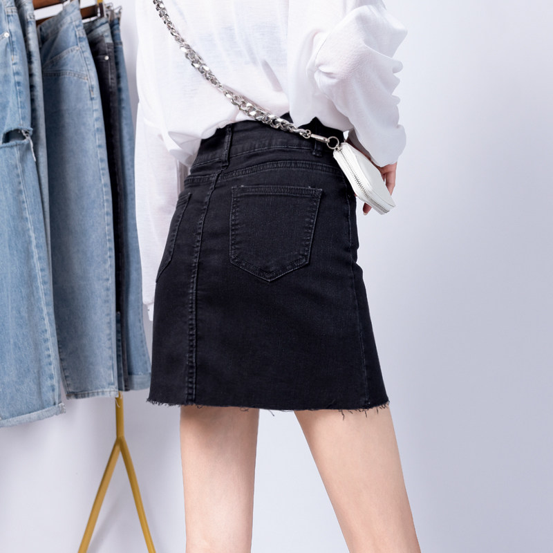 不规则高腰显瘦牛仔女2020年半身裙 兰思卡思半身裙