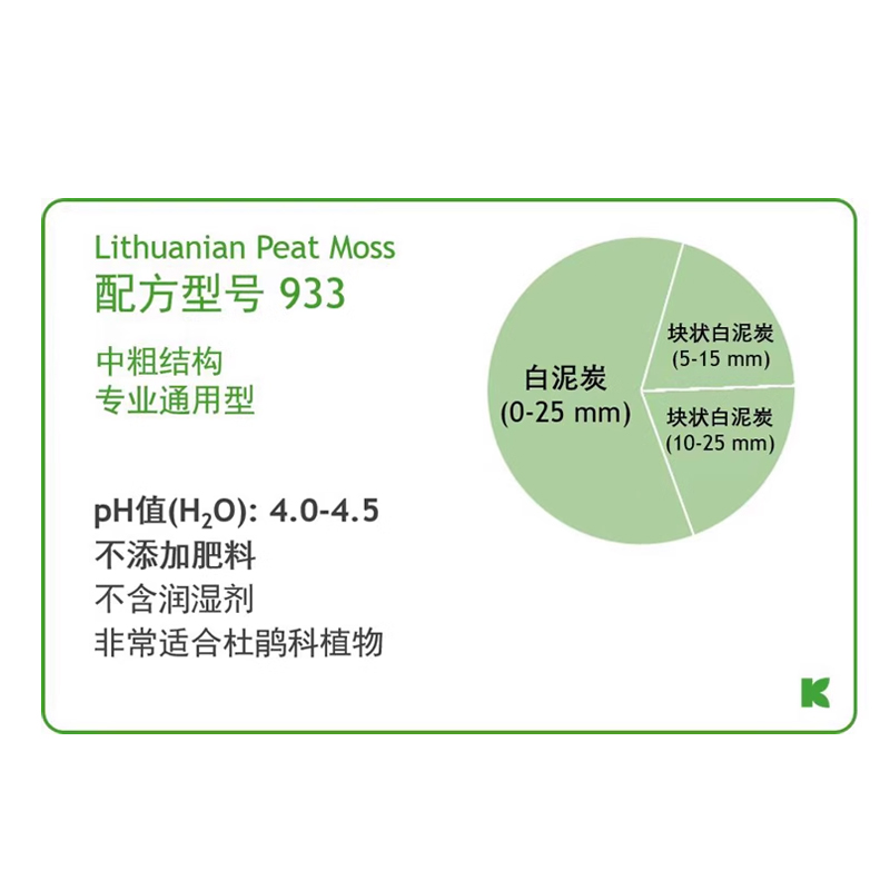 进口泥炭土德国K牌933原包分装蓝莓茶花喜酸植物专用土有机营养土 - 图1