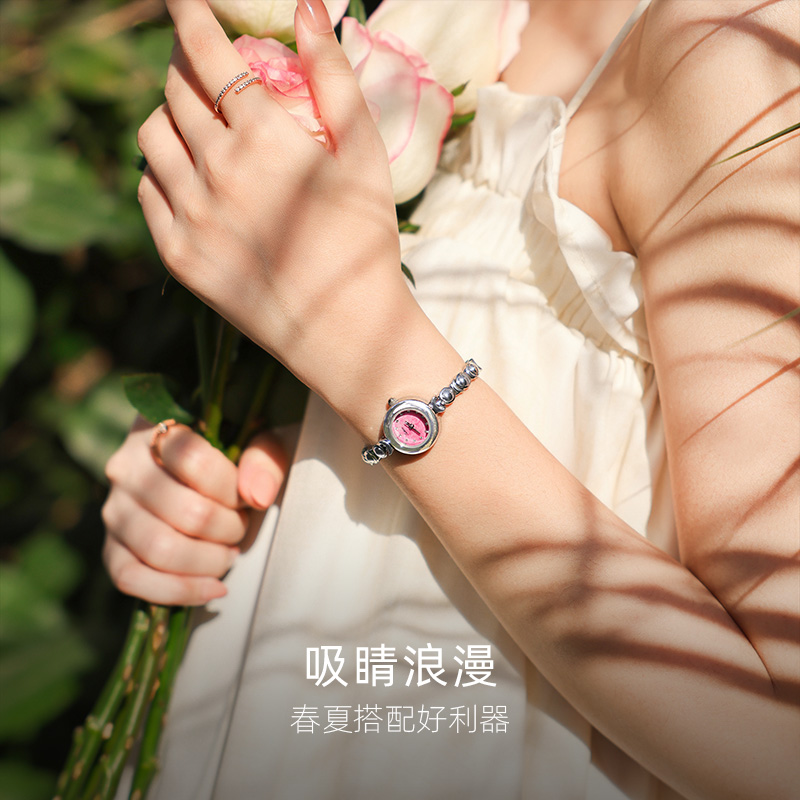 圣缇斯sotoiru时尚气质女士手表少女粉精致高级减龄美妆腕表3014K