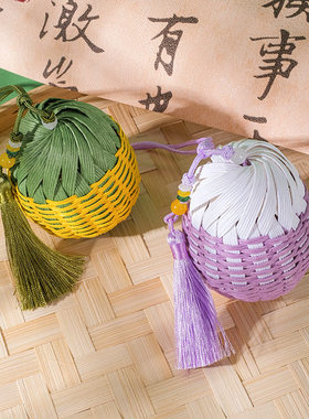 竹编diy材料包纸藤小香囊
